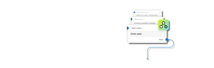 Flowchart with process steps on a white background